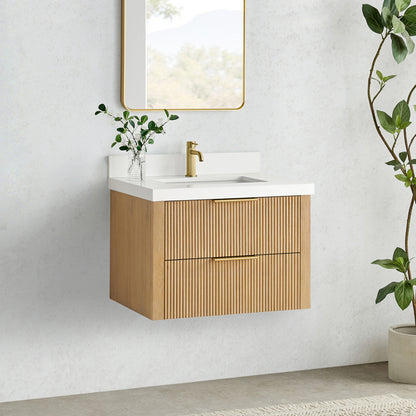 Barcelona 30" Floating Single Bath Vanity in Washed Ash Grey