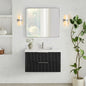 Barcelona 36" Floating Single Bath Vanity in Oak Weathered Black