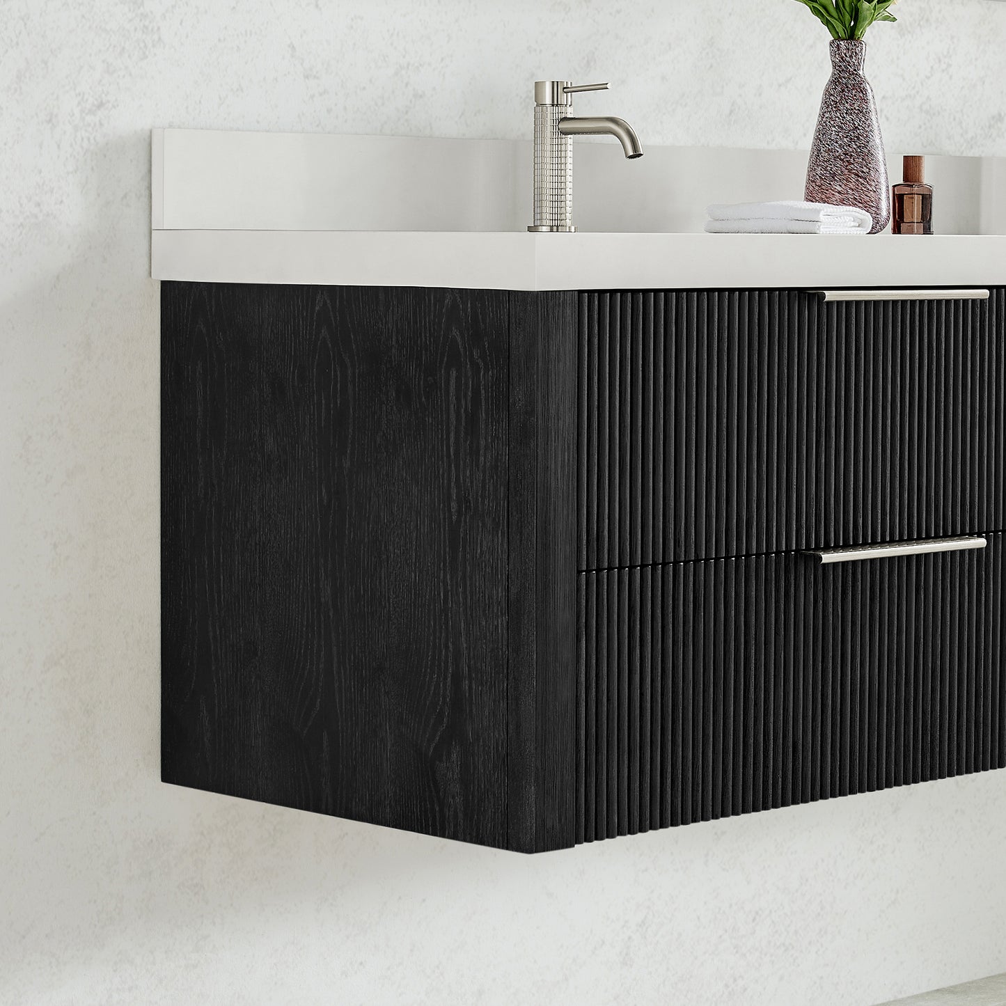 Barcelona 36" Floating Single Bath Vanity in Oak Weathered Black