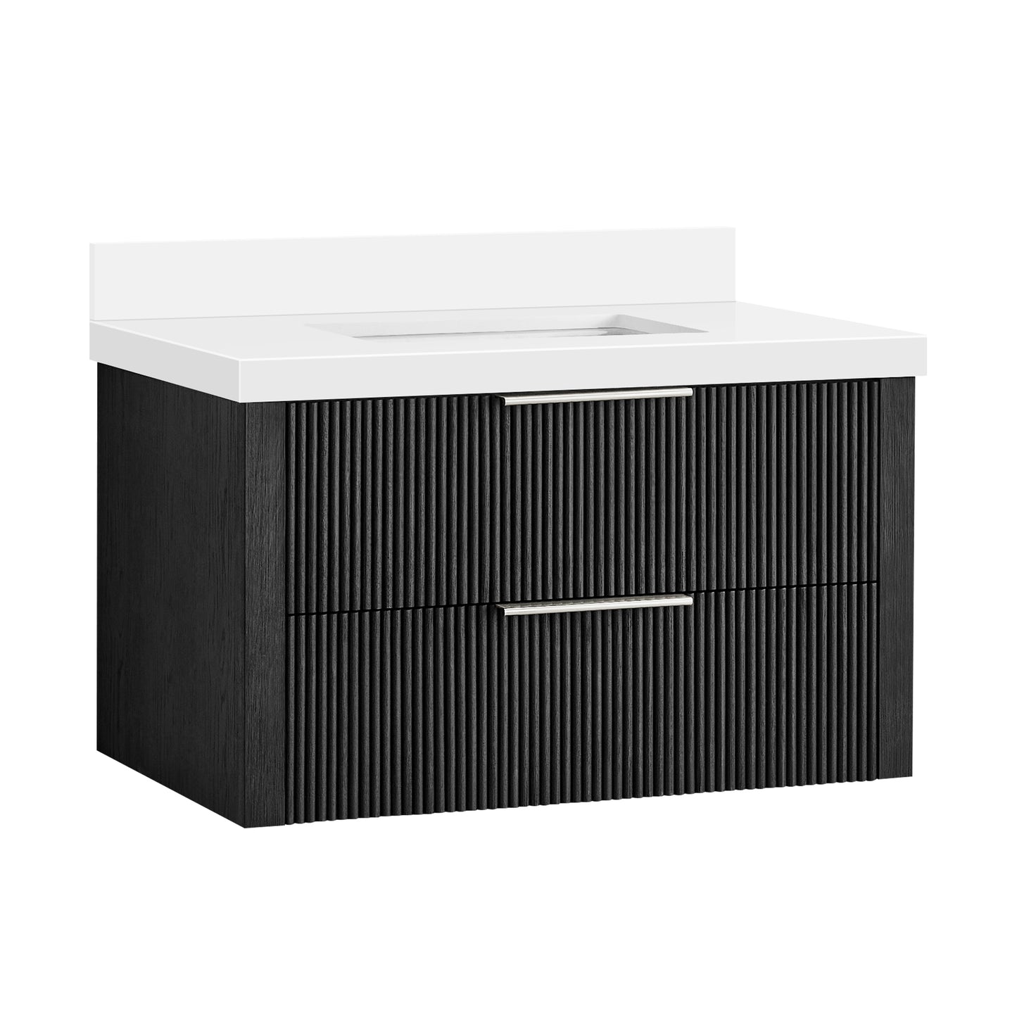 Barcelona 36" Floating Single Bath Vanity in Oak Weathered Black