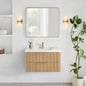 Barcelona 36" Floating Single Bath Vanity in Washed Ash Grey