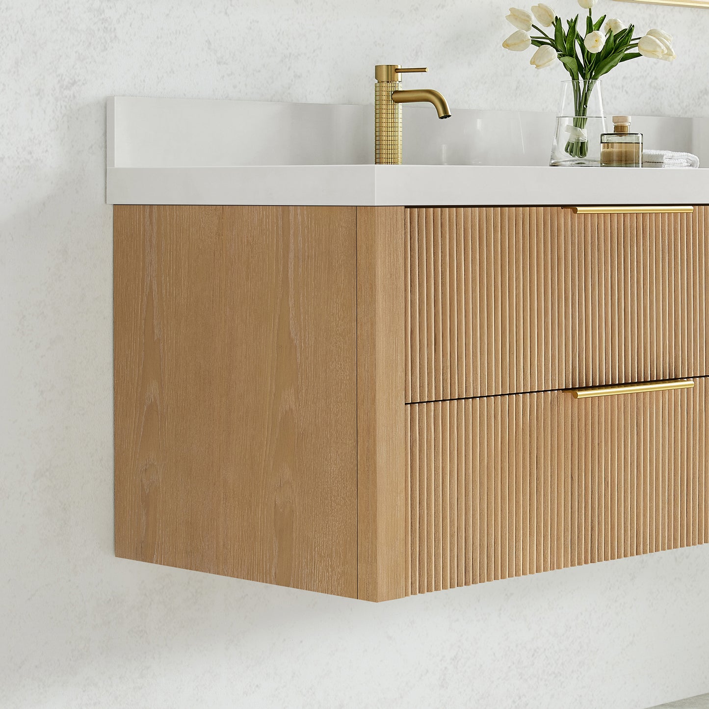 Barcelona 36" Floating Single Bath Vanity in Washed Ash Grey