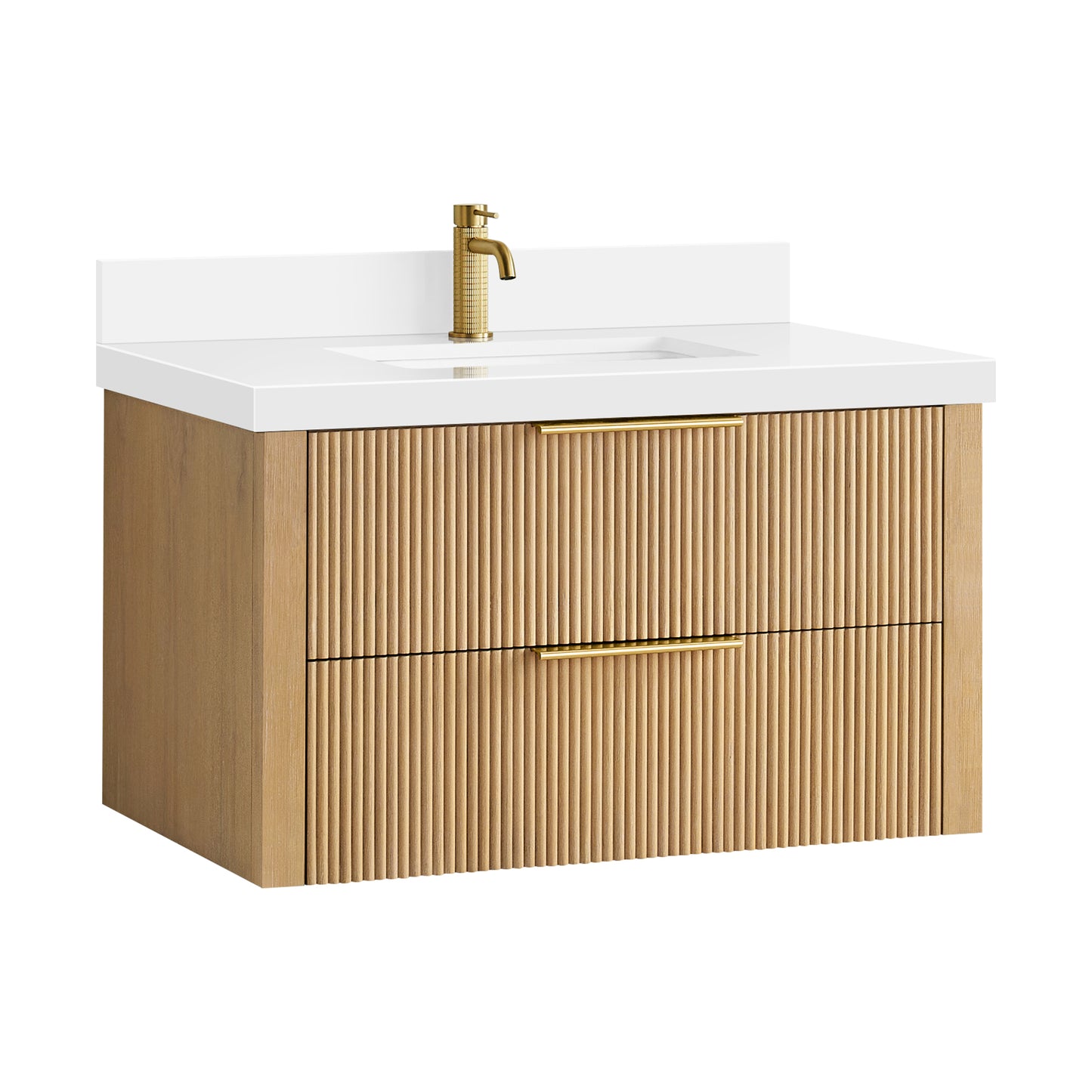 Barcelona 36" Floating Single Bath Vanity in Washed Ash Grey