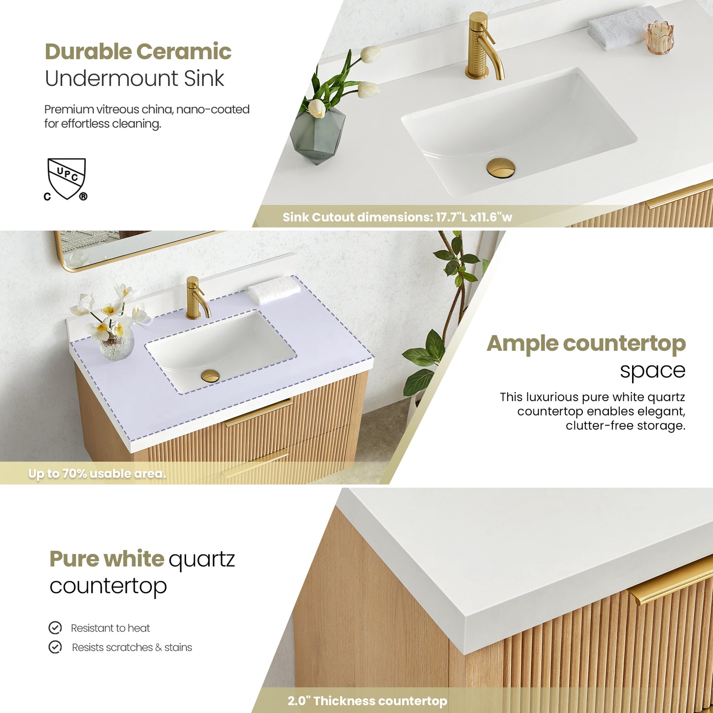 Barcelona 36" Floating Single Bath Vanity in Washed Ash Grey