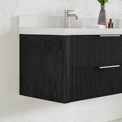 Barcelona 48" Floating Single Bath Vanity in Oak Weathered Black