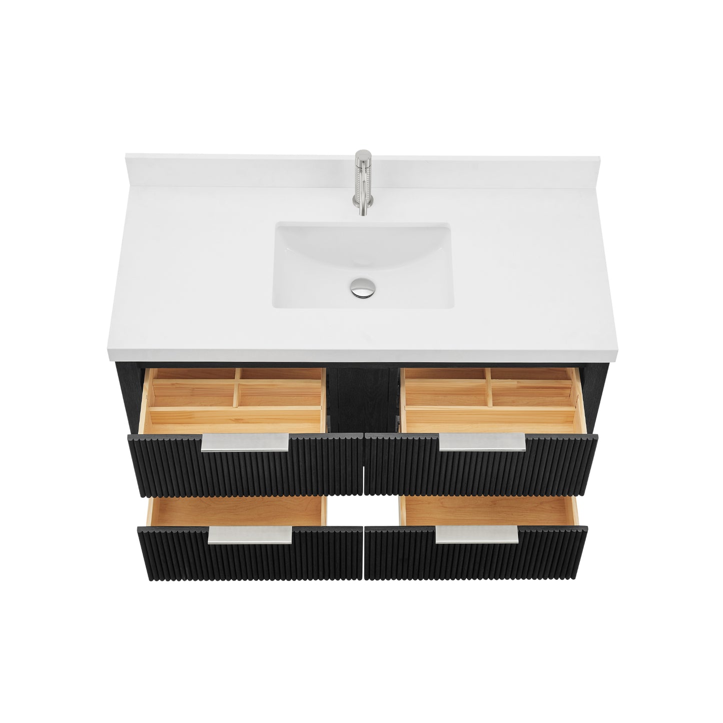 Barcelona 48" Floating Single Bath Vanity in Oak Weathered Black