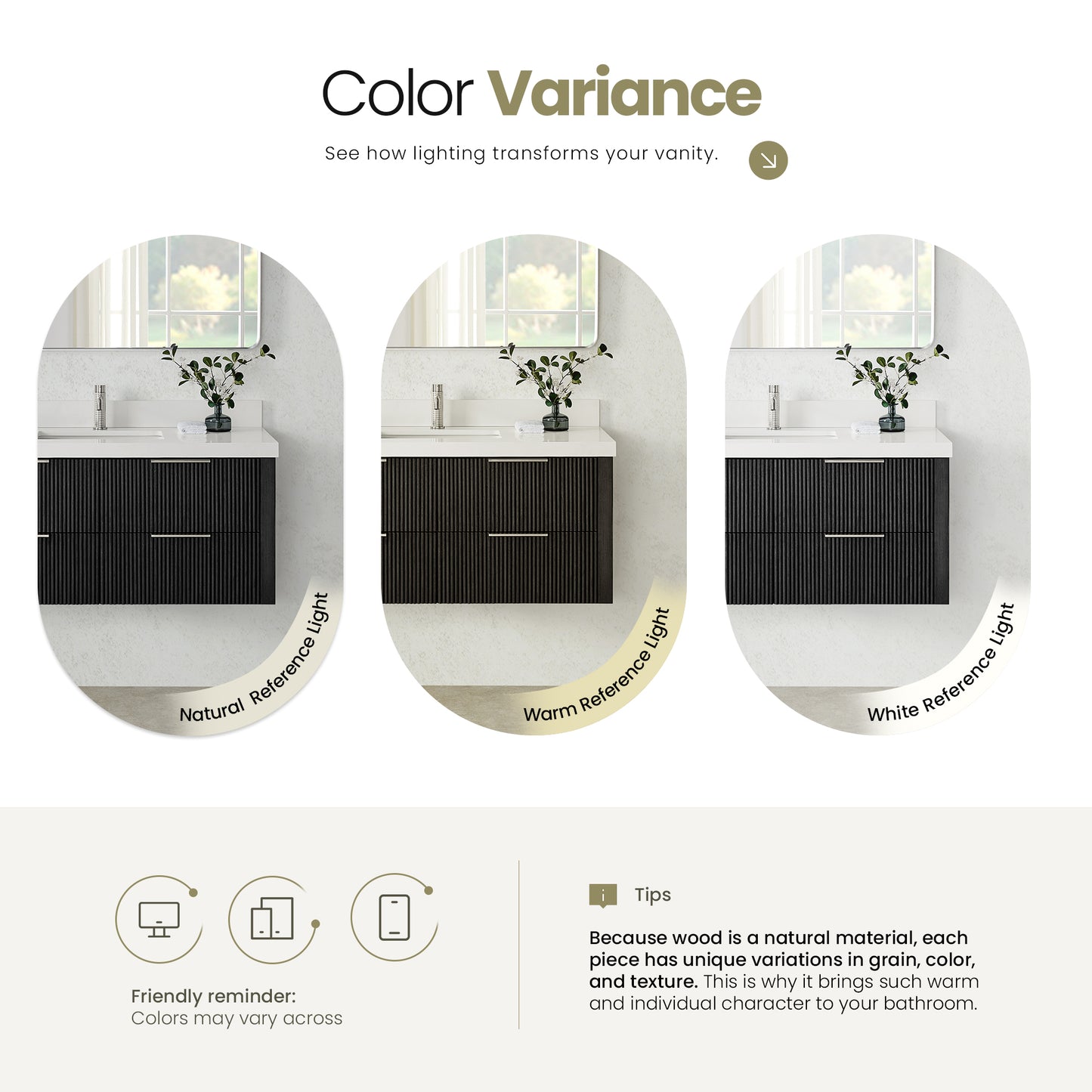 Barcelona 48" Floating Single Bath Vanity in Oak Weathered Black