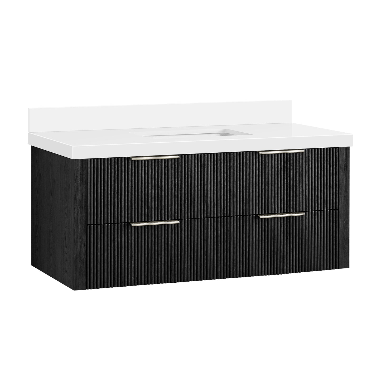Barcelona 48" Floating Single Bath Vanity in Oak Weathered Black