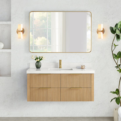 Barcelona 48" Floating Single Bath Vanity in Washed Ash Grey