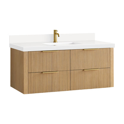 Barcelona 48" Floating Single Bath Vanity in Washed Ash Grey