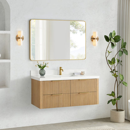 Barcelona 48" Floating Single Bath Vanity in Washed Ash Grey