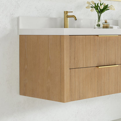 Barcelona 60M" Floating Double Bath Vanity in Washed Ash Grey