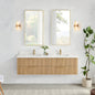 Barcelona 72" Floating Double Bath Vanity in Washed Ash Grey