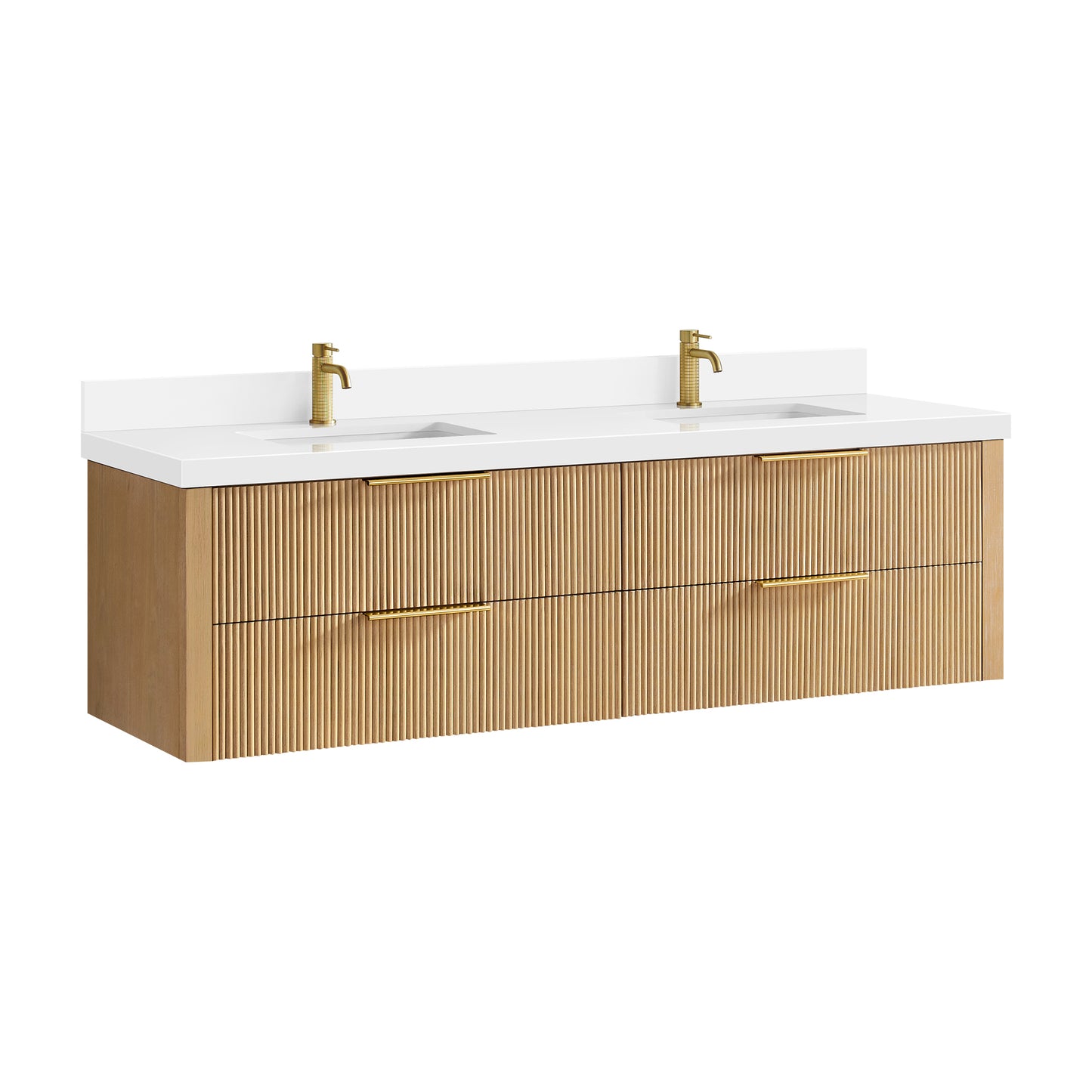 Barcelona 72" Floating Double Bath Vanity in Washed Ash Grey