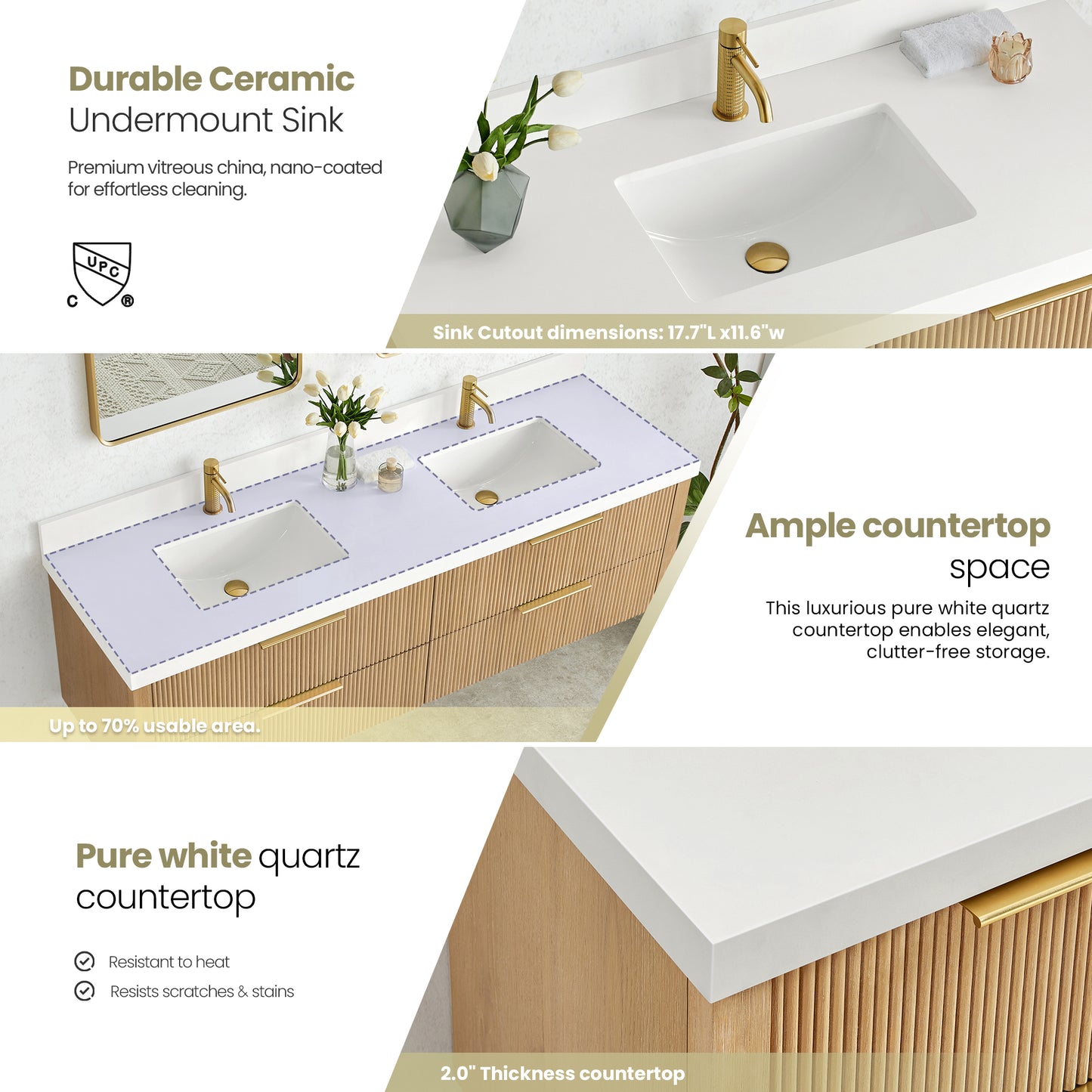 Barcelona 72" Floating Double Bath Vanity in Washed Ash Grey
