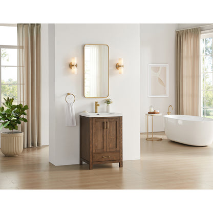 Gela 24" Single Sink Bath Vanity in Spruce Aged Brown