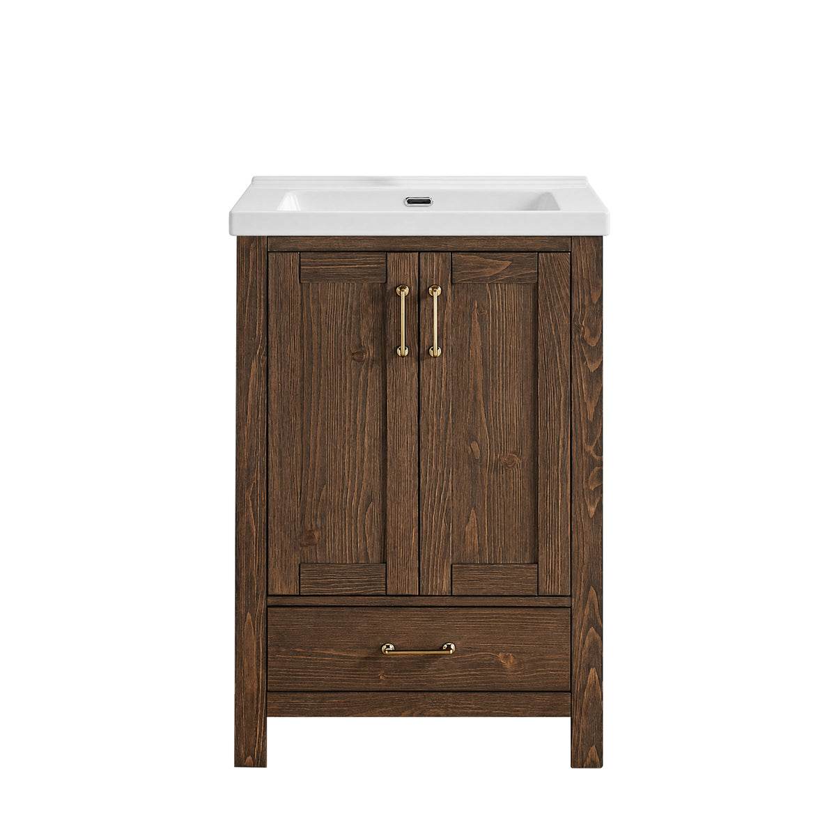 Gela 24" Single Sink Bath Vanity in Spruce Aged Brown