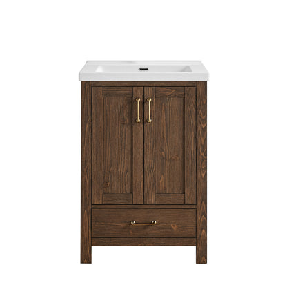 Gela 24" Single Sink Bath Vanity in Spruce Aged Brown