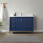 Granada 48" Single Vanity in Royal Blue with White Composite Grain Stone Countertop