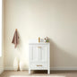 Shannon 24" Single Vanity in White and Composite White Carrara Stone Countertop