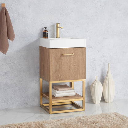 Alistair 18" Single Sink Bath Vanity in North American Oak