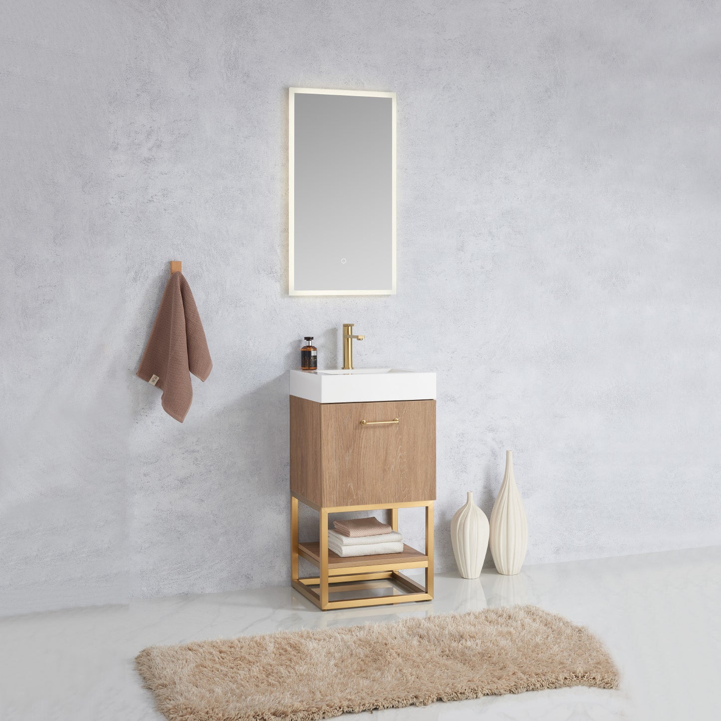 Alistair 18" Single Sink Bath Vanity in North American Oak