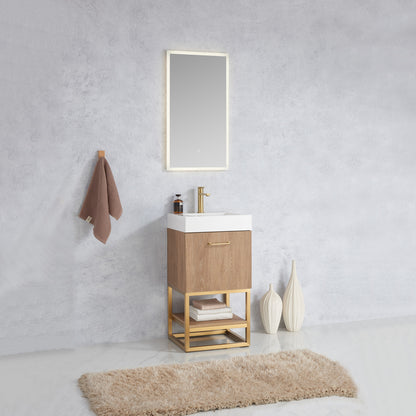 Alistair 18" Single Sink Bath Vanity in North American Oak
