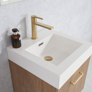 Alistair 18" Single Sink Bath Vanity in North American Oak with Whole Artificial Stone Basin Top