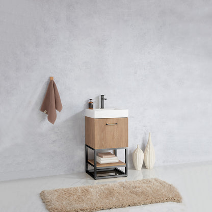 Alistair 18B" Single Sink Bath Vanity in North American Oak