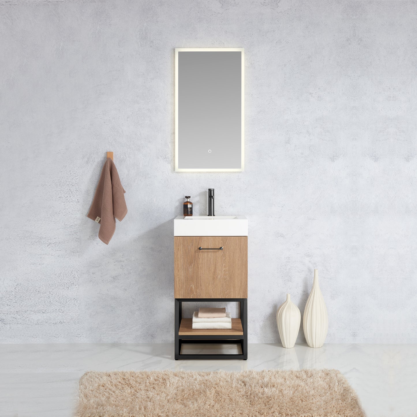 Alistair 18B" Single Sink Bath Vanity in North American Oak