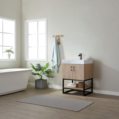 Alistair 24B" Single Vanity in North American Oak