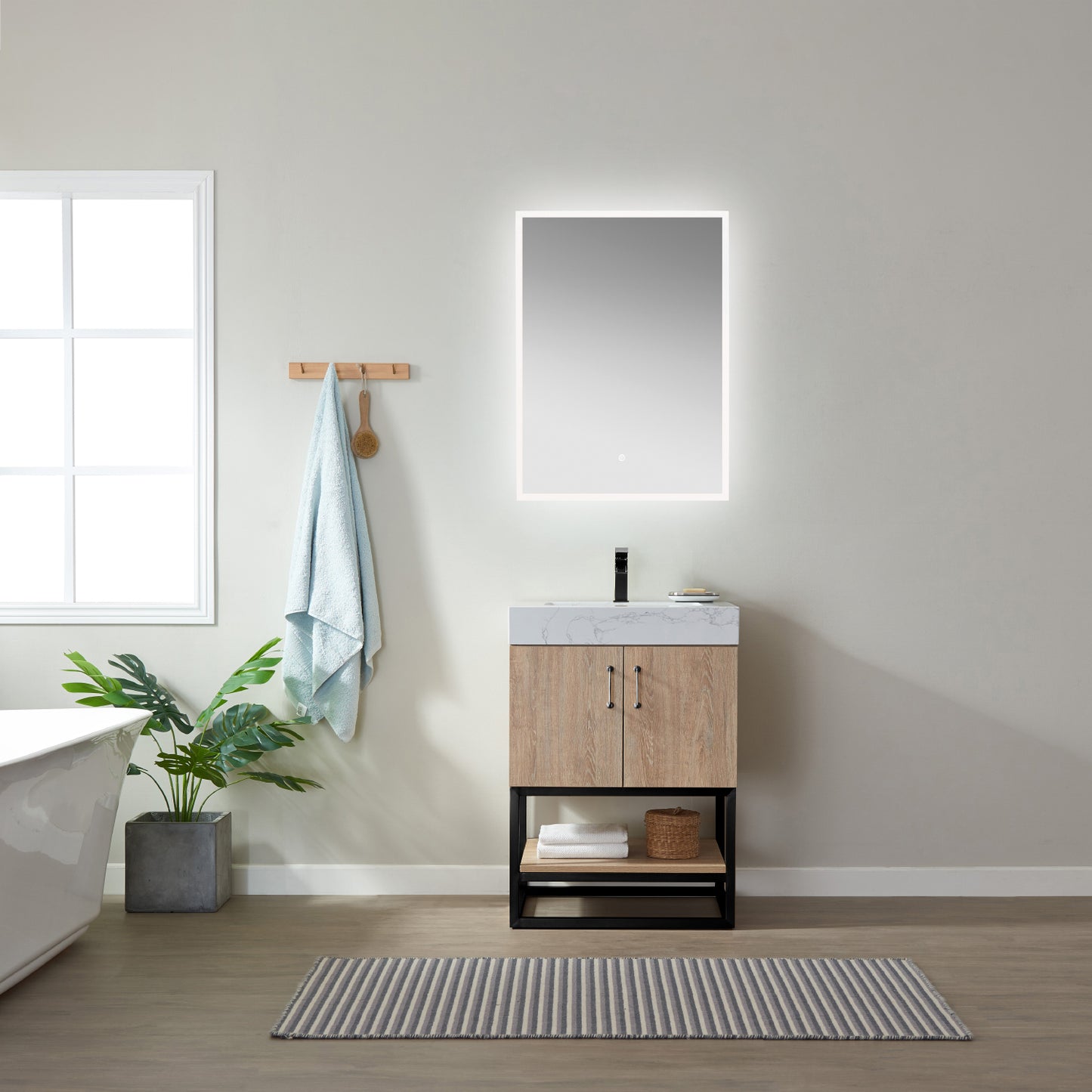 Alistair 24B" Single Vanity in North American Oak