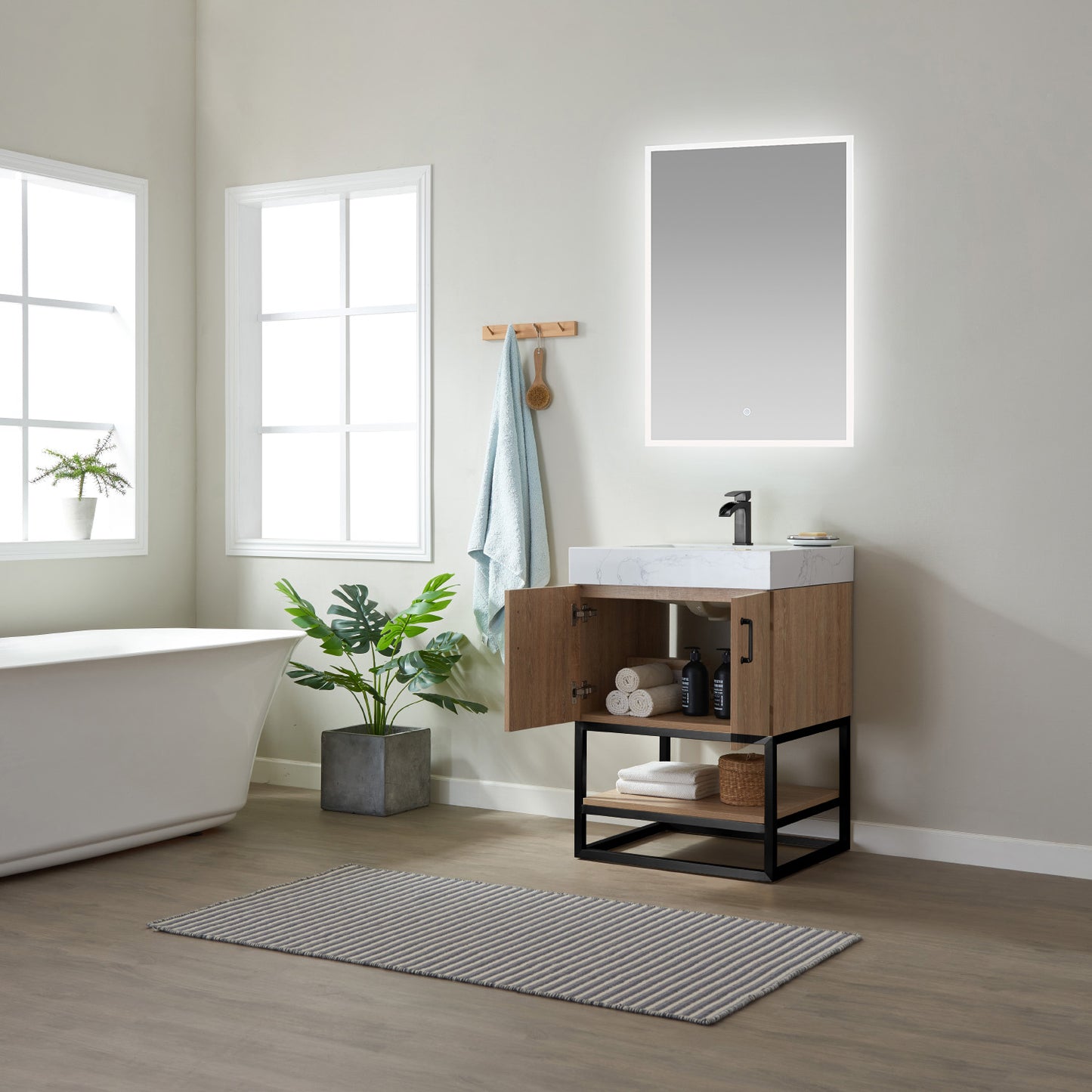 Alistair 24B" Single Vanity in North American Oak