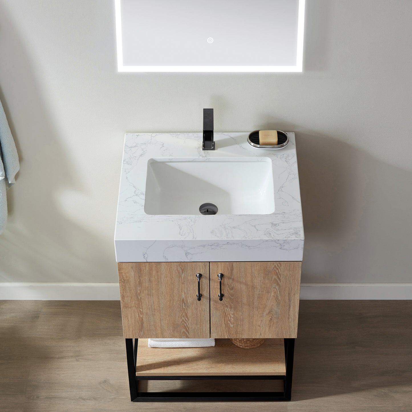 Alistair 24B" Single Vanity in North American Oak