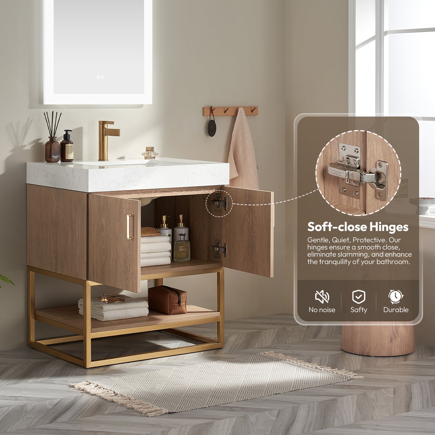 Alistair 30" Single Vanity in North American Oak