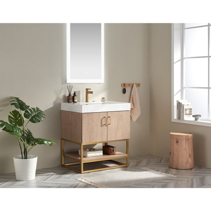 Alistair 30" Single Vanity in North American Oak with Mirror