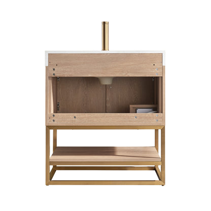 Alistair 30" Single Vanity in North American Oak with Mirror