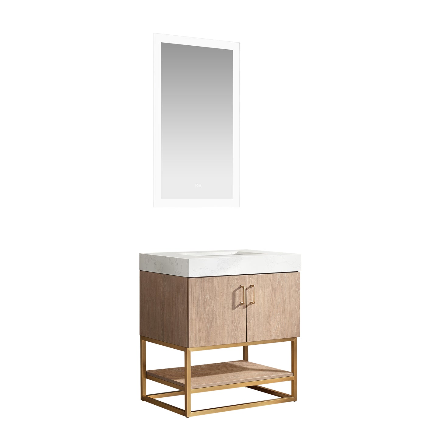 Alistair 30" Single Vanity in North American Oak with Mirror