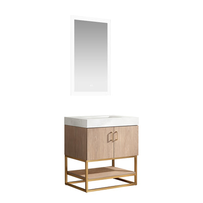 Alistair 30" Single Vanity in North American Oak with Mirror