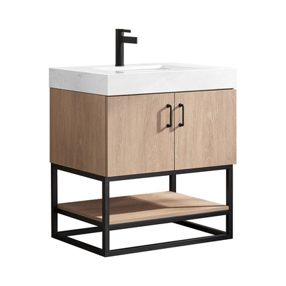 Alistair 30B" Single Vanity in North American Oak