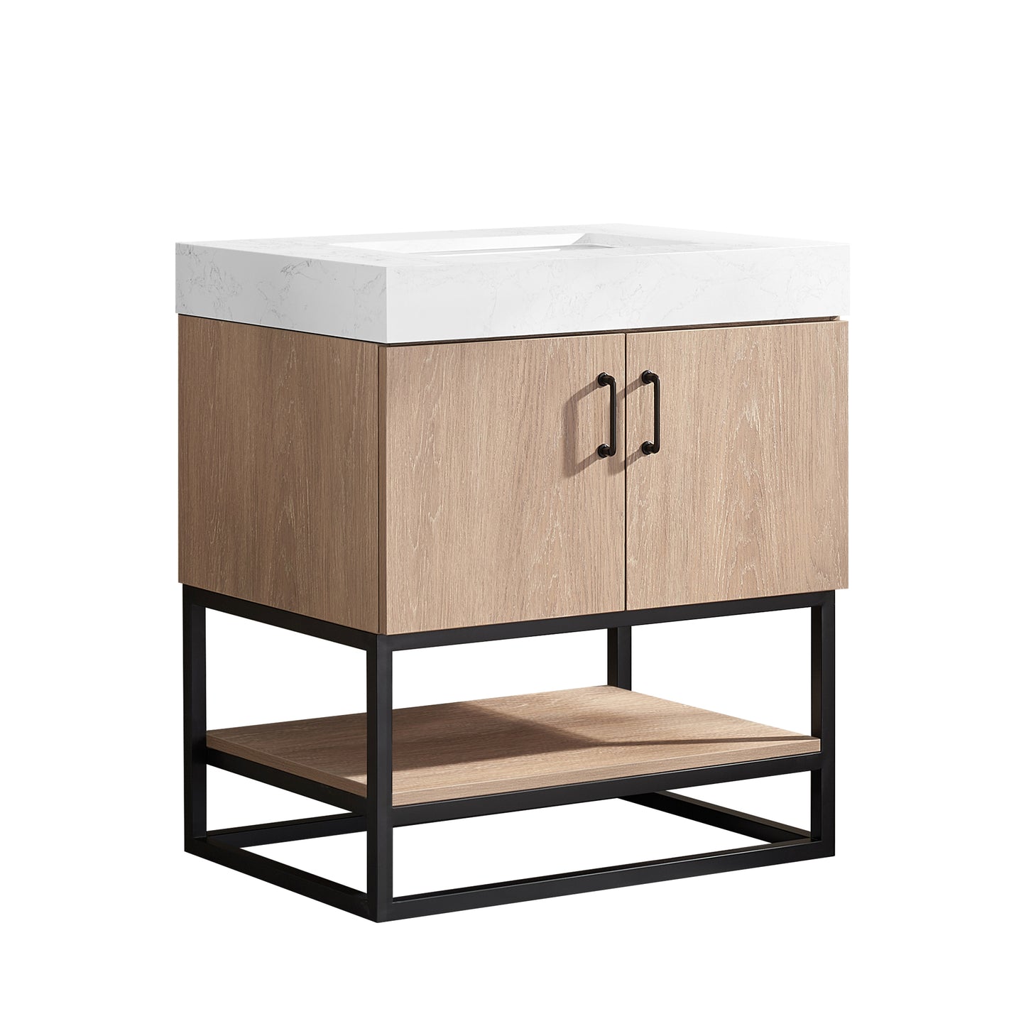 Alistair 30B" Single Vanity in North American Oak