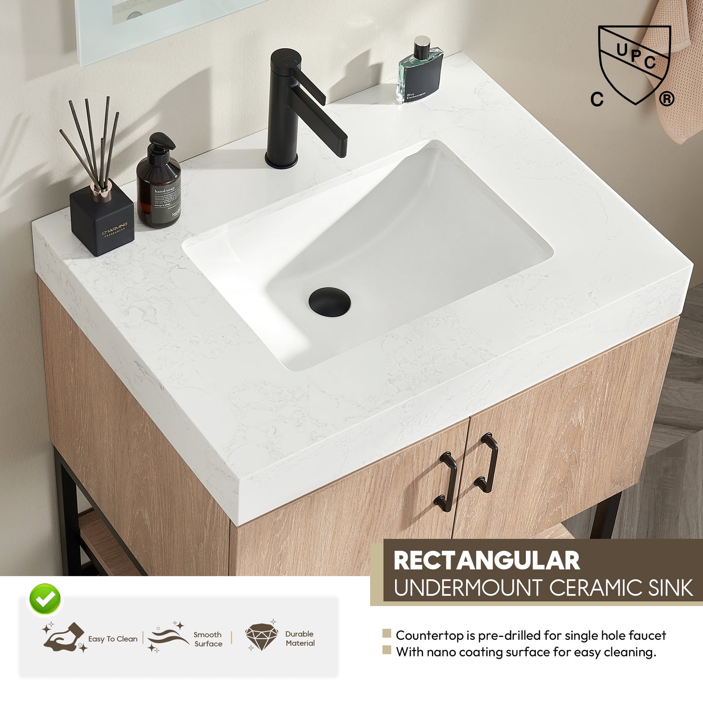 Alistair 30B" Single Vanity in North American Oak