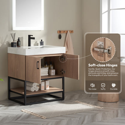Alistair 30B" Single Vanity in North American Oak