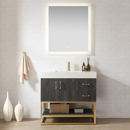 Alistair 36" Single Vanity in North American Black Oak