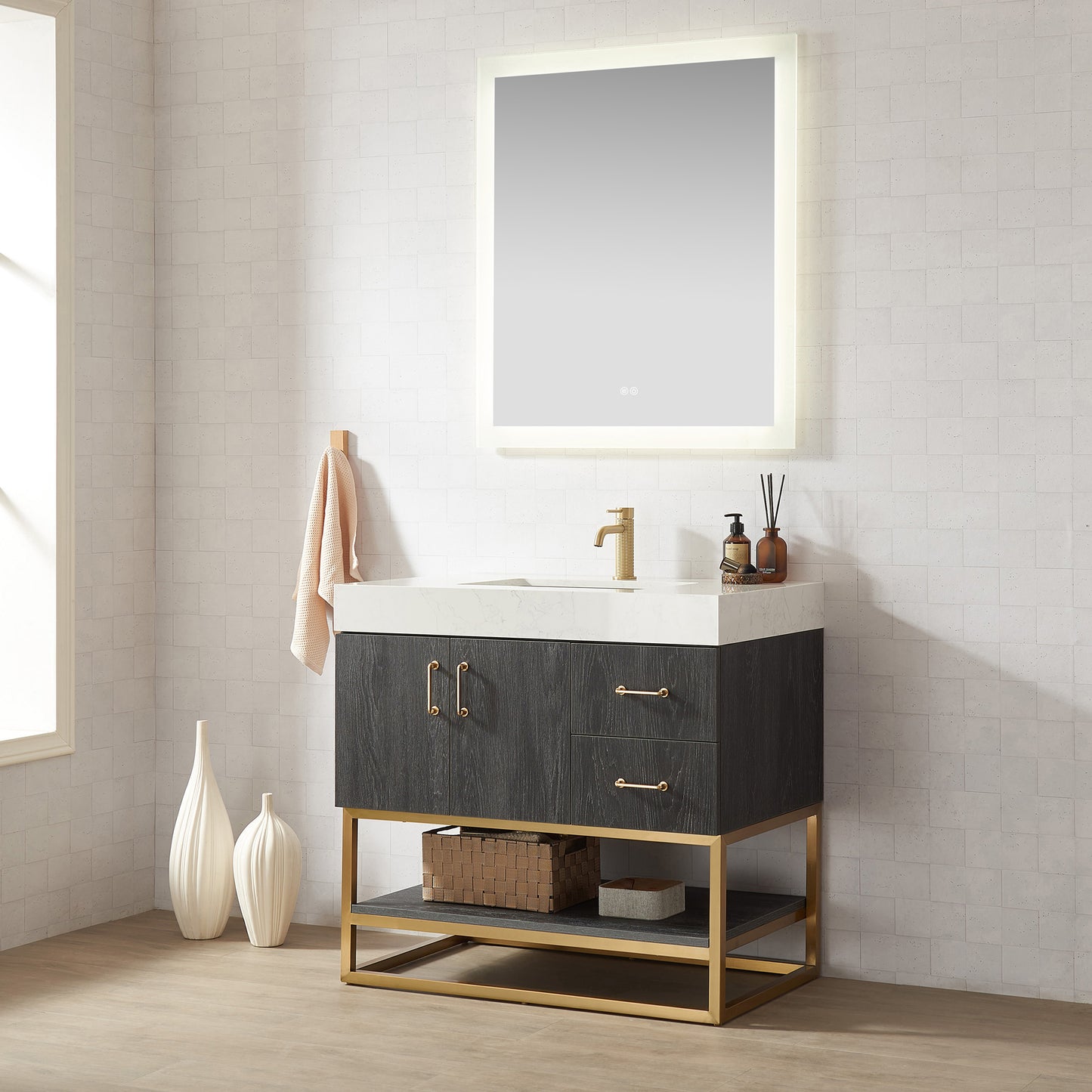 Alistair 36" Single Vanity in North American Black Oak