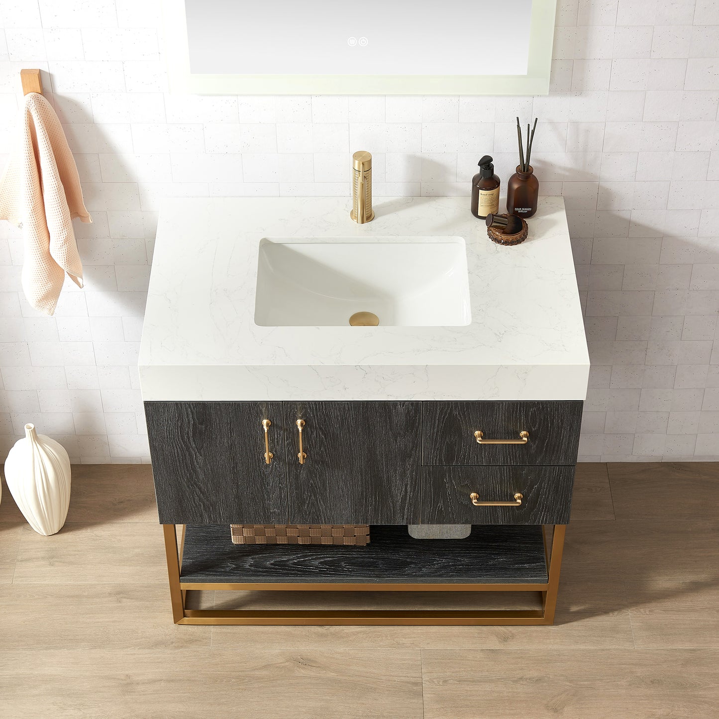 Alistair 36" Single Vanity in North American Black Oak