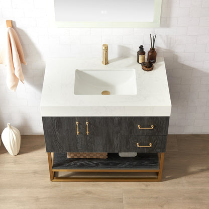 Alistair 36" Single Vanity in North American Black Oak