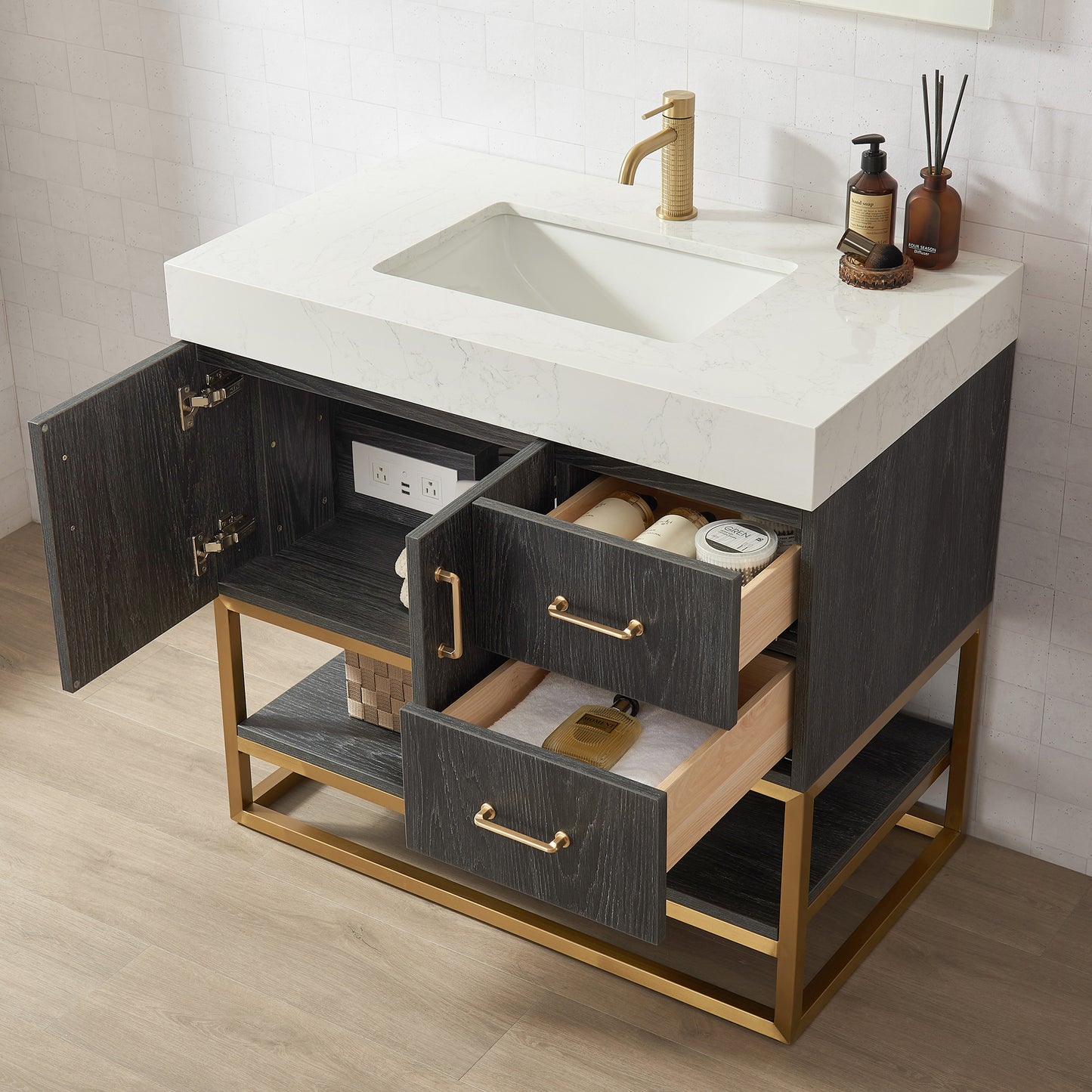 Alistair 36" Single Vanity in North American Black Oak