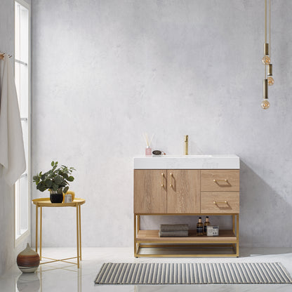 Alistair 36" Single Vanity in North American Oak
