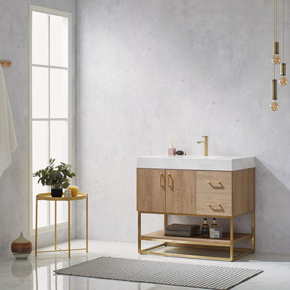 Alistair 36" Single Vanity in North American Oak